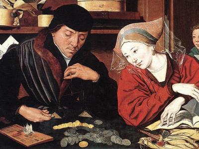 The banker and his wife, Marinus Van Reymerswale, 1514, Louvre.