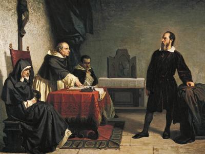 Cristiano Banti. Galileo Galilei davanti al Tribunale dell’Inquisizione. Olio su tela, 1857, dimensioni 107 x 140