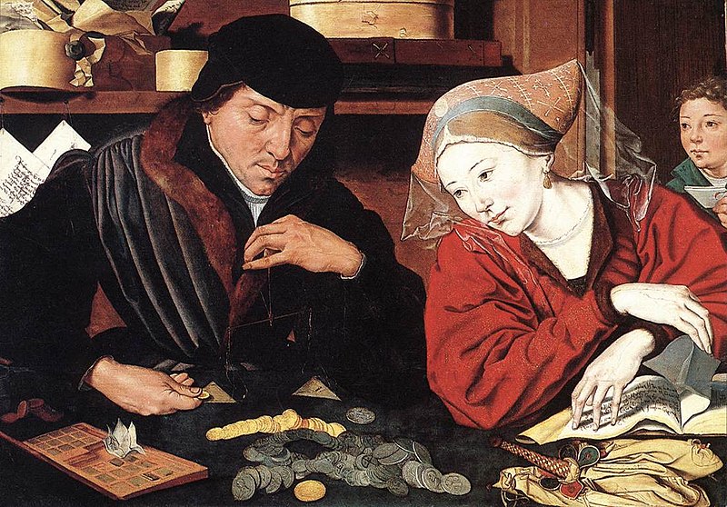 The Banker and His Wife, Marinus van Reymerswale, 1514, Louvre