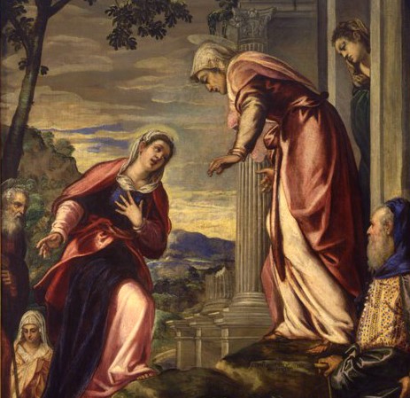 Tintoretto, dettagli di Visitazione, 1588, Scuola Grande di San Rocco, Venezia