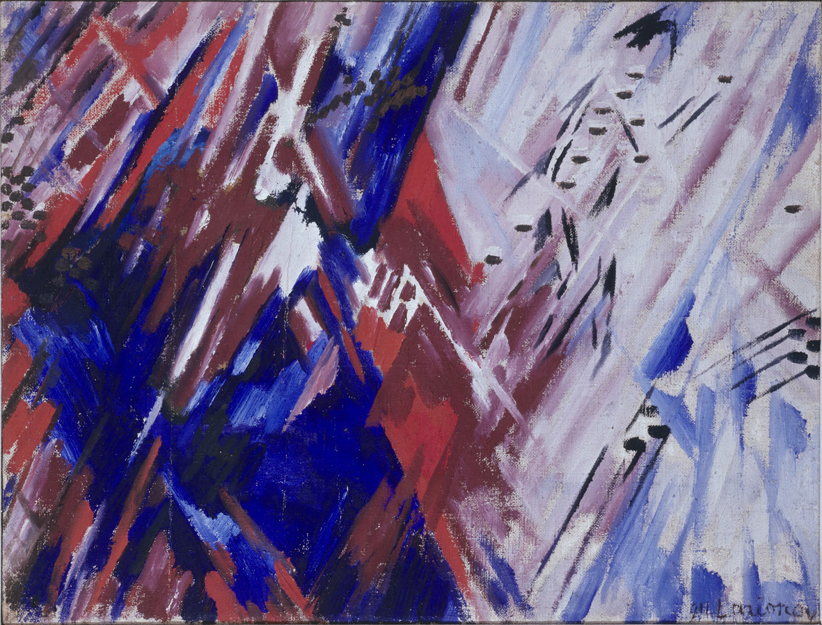 Red and blue rayonismo (beach), M. F. Larinov, 1911