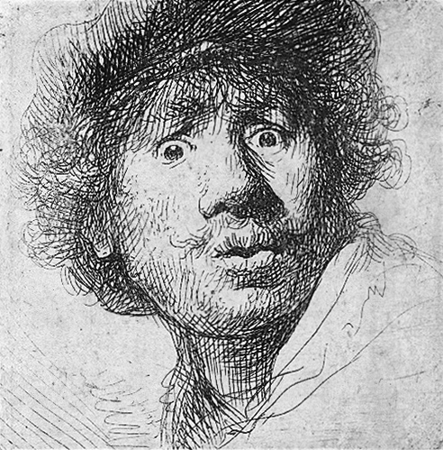 Incisione "Lo sgurdo" - Rembrandt