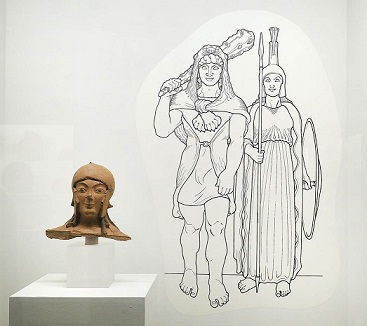  Terracotta architettonica con Atena che accompagna e introduce Eracle all’Olimpo