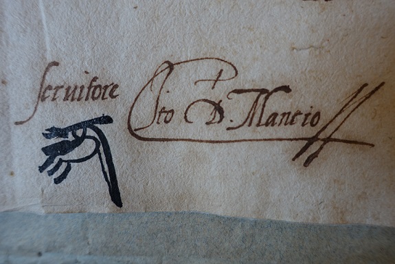 ASMo, Carteggio di Rettori, Vescovi e Oratori, b. 1757, dettaglio della firma