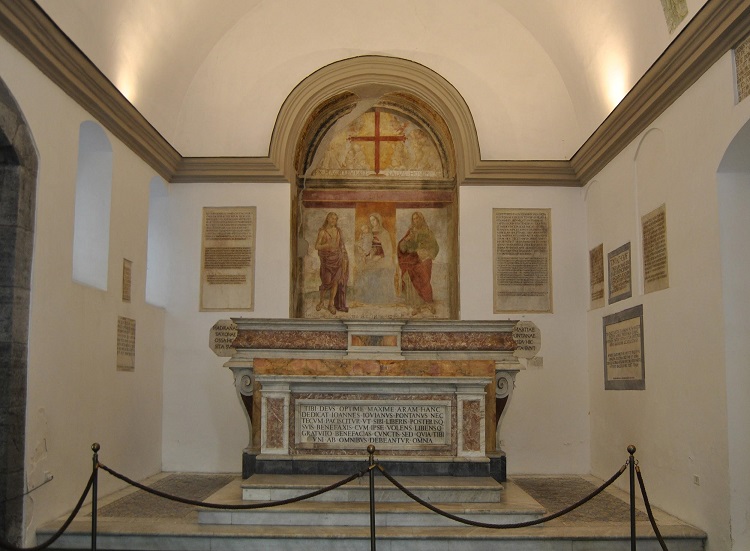 Napoli, Interno della Cappella dei Santi Giovanni Battista ed Evangelista (c.d. Cappella del Pontano)
