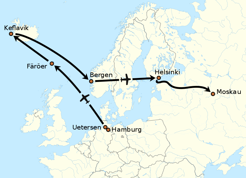 Itinerario di Rust dal 13 al 28 maggio 1987