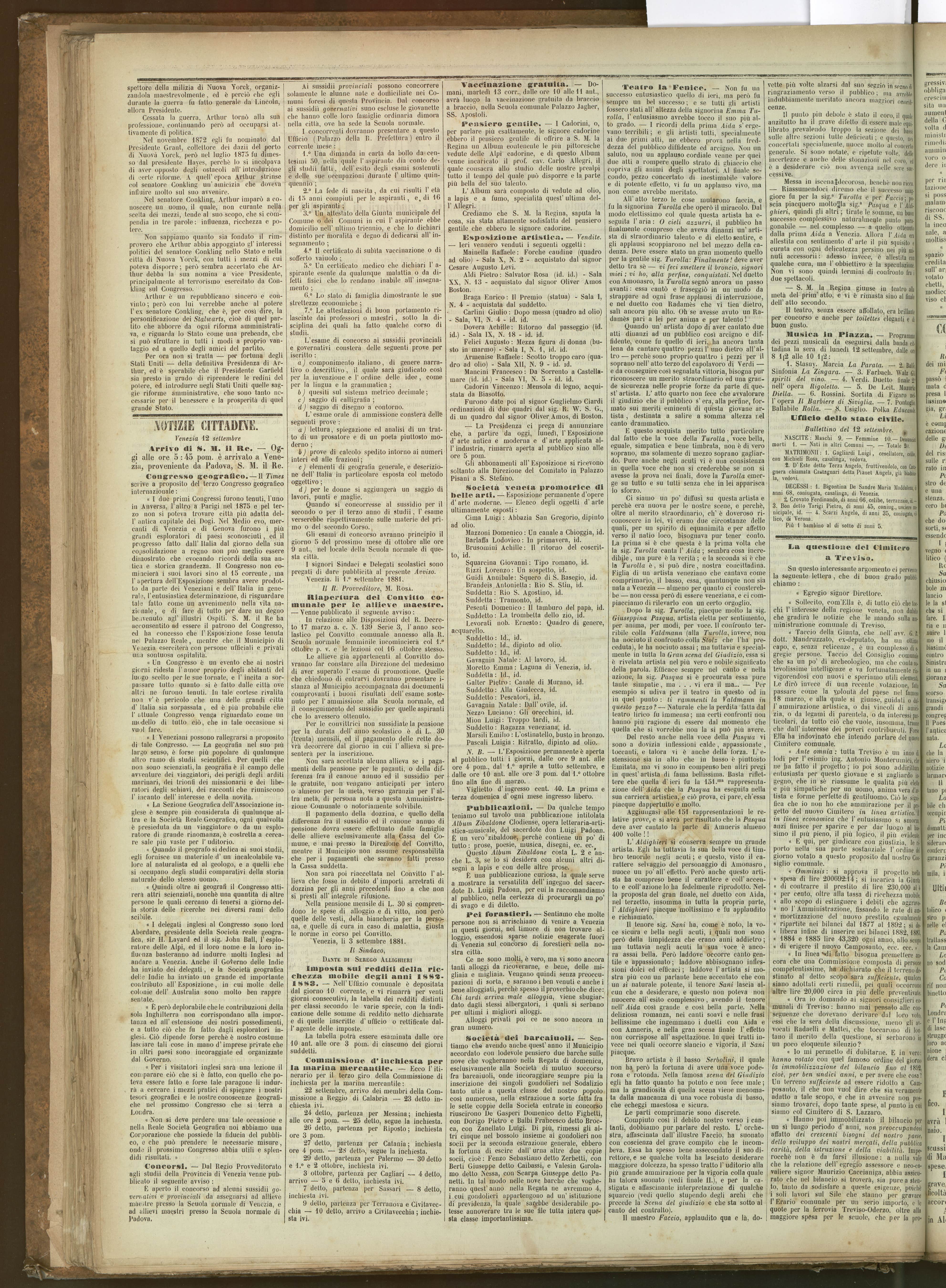 Gazzetta di Venezia, 12 settembre 1881