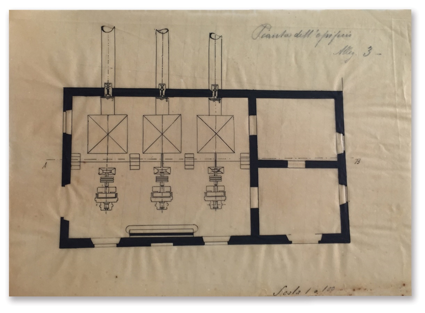 Reggio Calabria, 12 ottobre 1903 Pianta dell’opificio Progetto redatto dall’ing. Federico Sabino