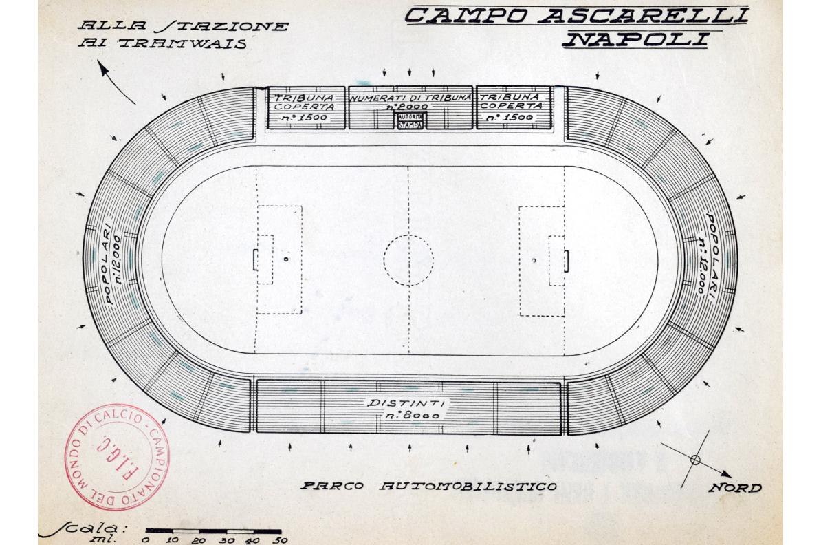 Planimetria dello stadio “Partenopeo”, già “Ascarelli”