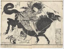Samurai a cavallo - xilografia
