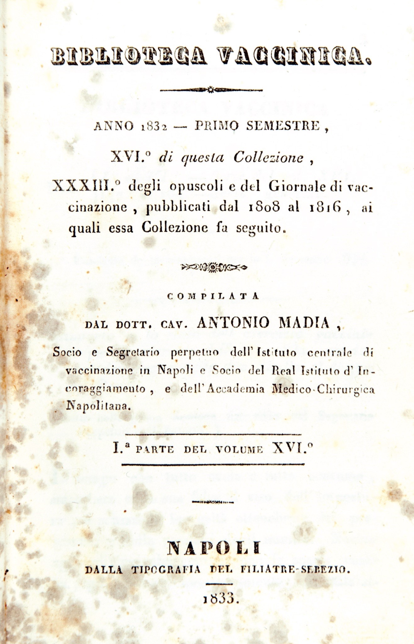 Biblioteca vaccinica. 1832