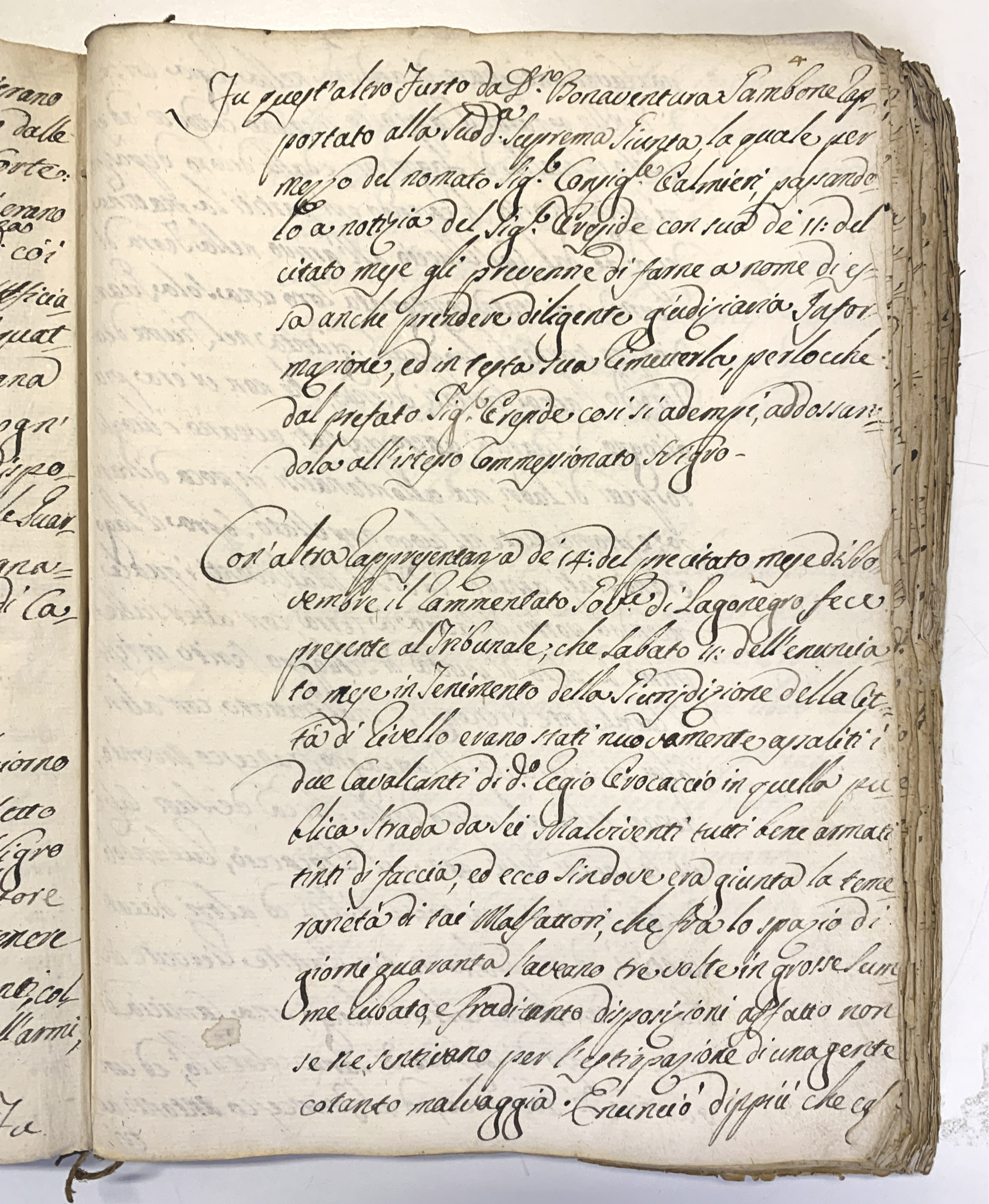 Relazione del governatore della città di Lagonegro al tribunale della città di Matera  del 14 novembre 1786 per il furto avvenuto l’11 novembre precedente