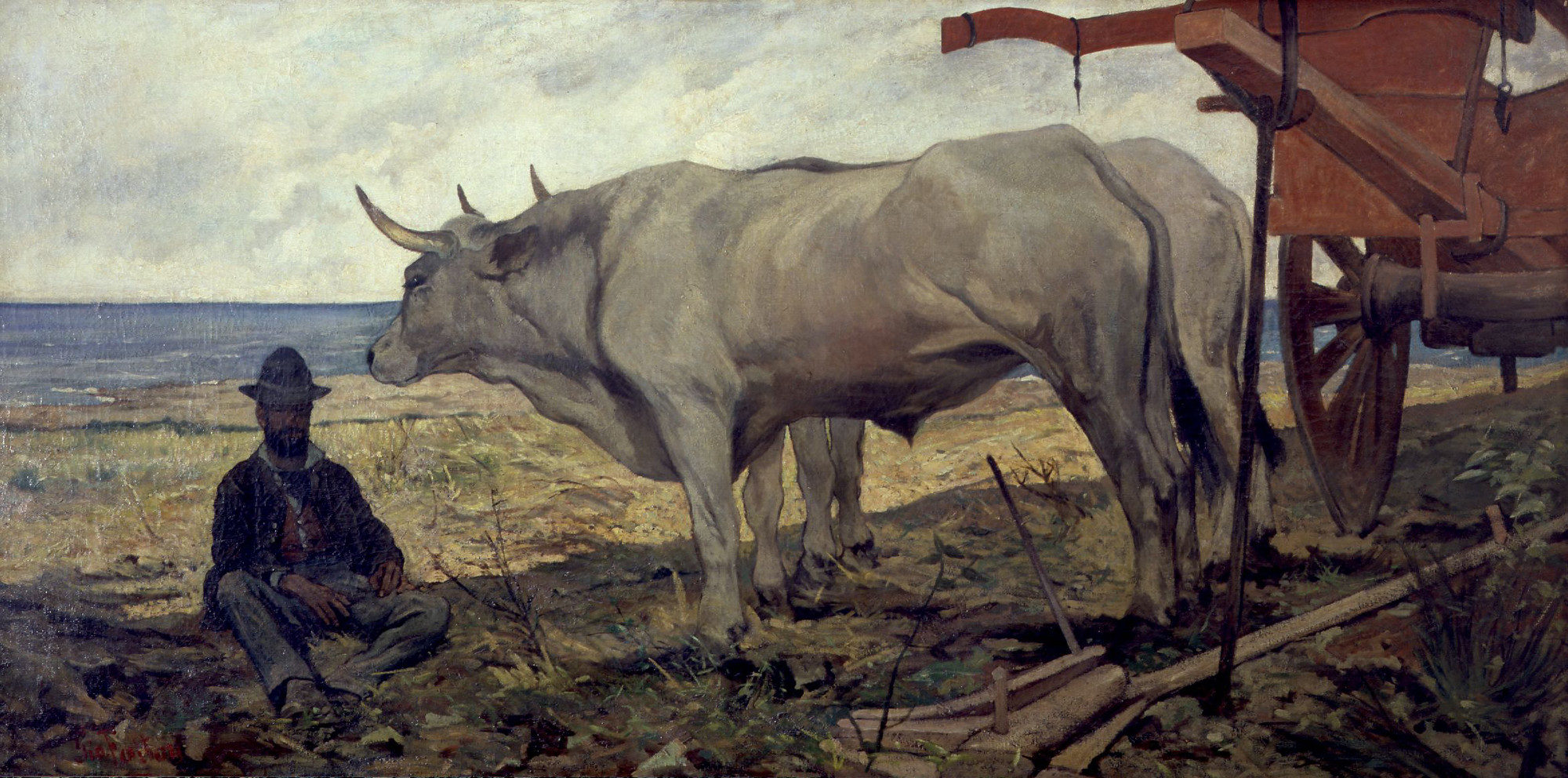 Giovanni Fattori, il riposo del carro rosso