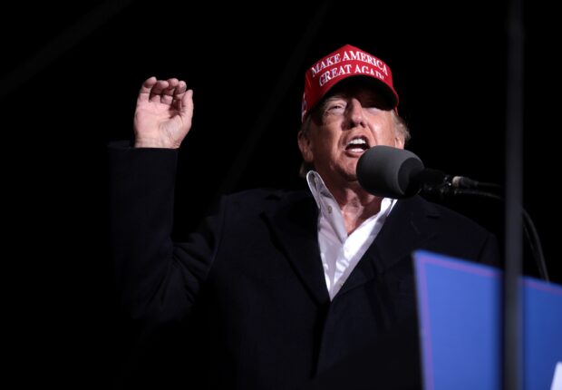 Former President of the United States Donald Trump speaking with supporters at a "Save America" rally at Country Thunder Arizona in Florence, AZ (Gage Skidmore, CC BY-SA 2.0, via Wikimedia Commons)