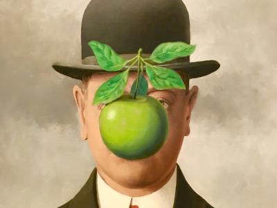 Son of Man, Renè Magritte, 1964,  olio su tela, 116 x 89 cm, collezione privata