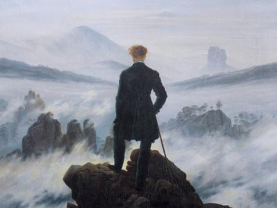 Il viandante sul mare di nebbia, Caspar David Friedrich, 1818, Hamburger Kunsthalle, Amburgo