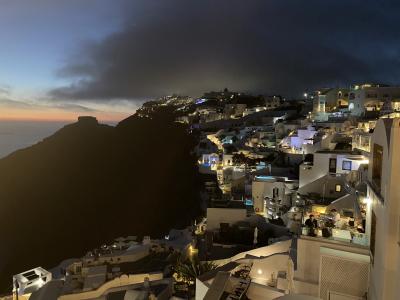 Firostefani di notte, Santorini, Luglio 2021