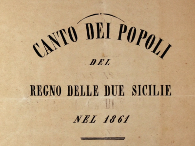 Frontespizio dello spartito del “Canto dei popoli del Regno delle Due Sicilie nel 1861”