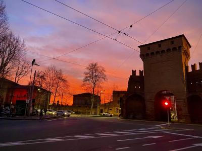 Bologna al tramonto, febbraio 2020