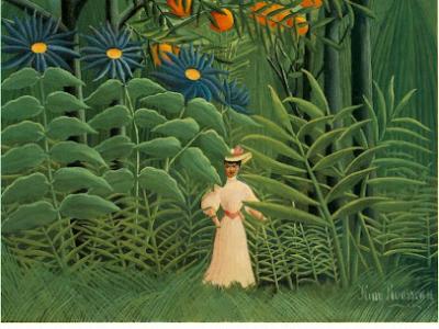Rousseau-Femme se promenant dans une foret exotique