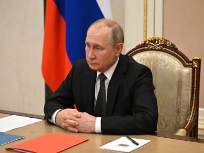 President of Russia Vladimir Putin at a meeting with permanent members of the Security Council 
