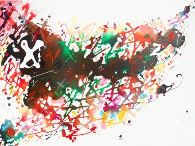  Andrea Bersani – Typopainting, tecnica mista su tela, cm 50x70, dal 2017 al 2021 