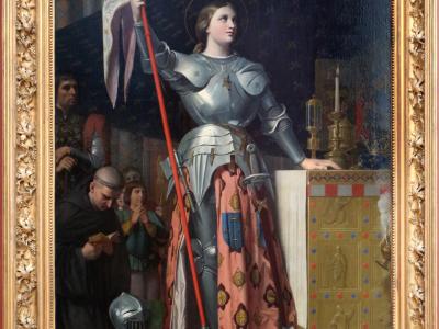 Jean-auguste-dominique ingres, giovanna d'arco alla consacrazione di re carlo VII nella cattedrale di reims, 1855