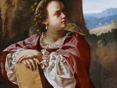 St. Catherine of Alexandria by Artemisia Gentileschi, 1620, oil on canvas, 90×75 cm., Nationalmuseum, Stockholm