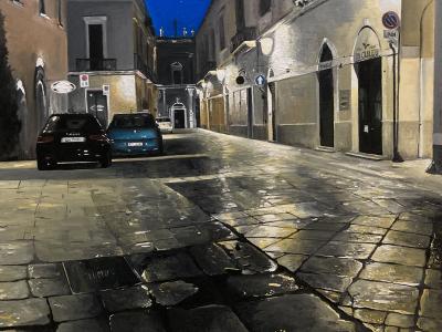 le chianche prima dell alba, 100 x 80, olio su tela collezione privata