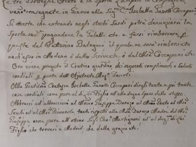 “Tre Bottiglie di Aceto e la Sporta di Zamponi in compagnia”, Archivio di Stato di Modena, Archivio Privato Forni. busta A 57, Memoria di Giuseppe Taccoli, s.d. (ma inizio febbraio 1829)