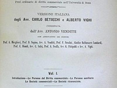 Un classico del diritto commerciale dell’800 in traduzione Un classico del diritto commerciale dell’800 in traduzione