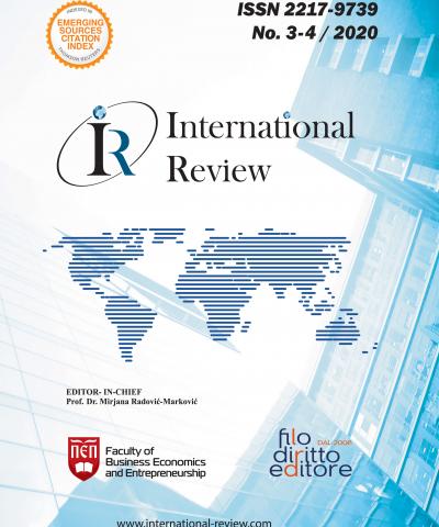 Journal “INTERNATIONAL REVIEW” Issue n.3-4 / 2020