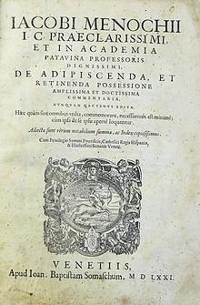 Il trattato sul Possesso del pavese Menochio Filodiritto