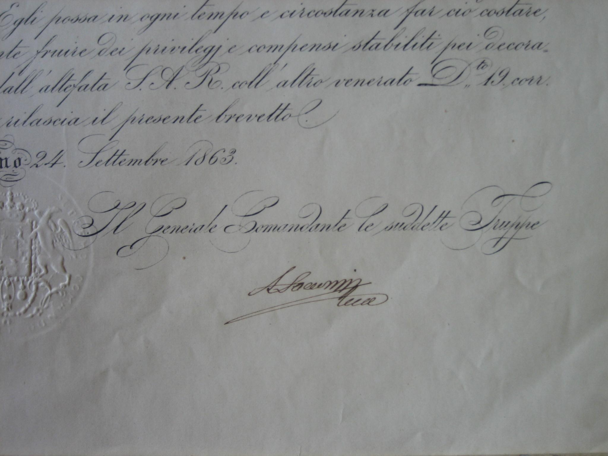 Agostino Saccozzi, il generale Graziadio Filodiritto